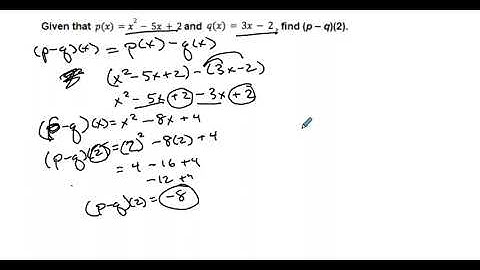 Alg2 Sem 2 Unit 3 Lesson 1 Adding and Subtracting Functions  - Examples with Input Values