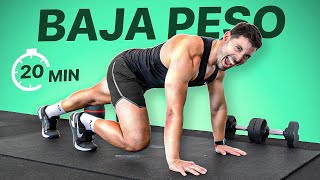 🔥 Ejercicios en CASA para BAJAR DE PESO - RUTINA de CARDIO INTENSO + FUERZA en 20 MIN