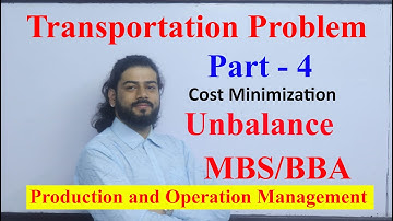 Transportation Problem Part 4  in Nepali Unbalanced Cost Minimization MBS BBA Operation management
