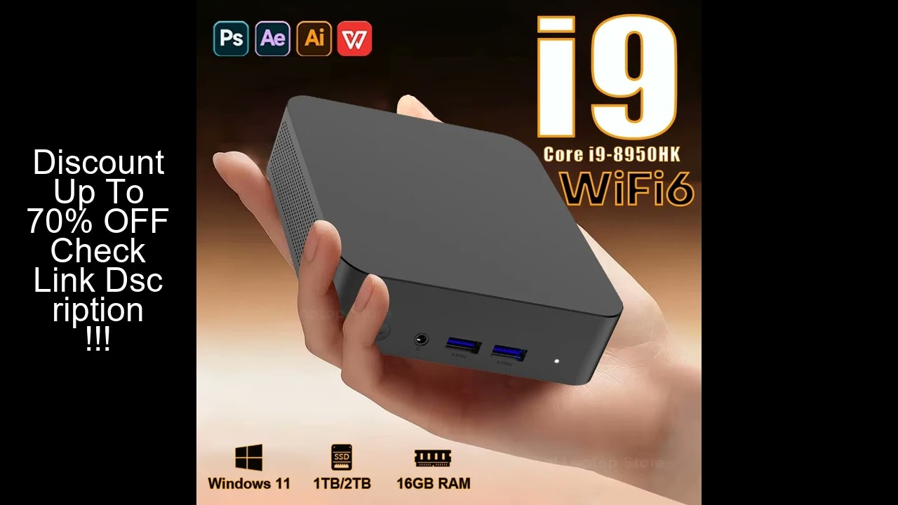 Portable Mini PC Gamer Intel Core i9 8950HK Windows 11 Pro Mini Computer 16GB RAM 512GB 1TB SSD 1000