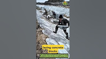 The process of laying concrete blocks