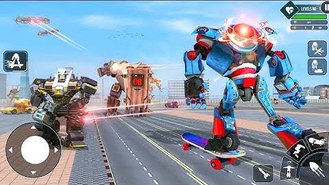 Flying Robot Car Transform - Police Robot Game & Flying Robots#temugamer