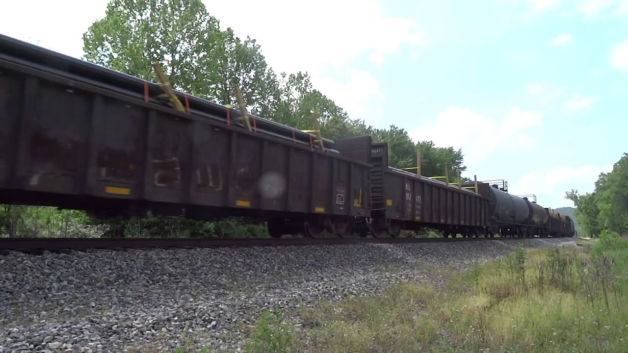 NS 380 with CN 2456 going thru Red House, West Virginia - 5-26-2014