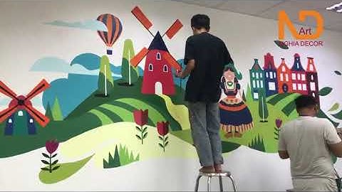 Vẽ tranh tường 3d uy tín và chất lượng, Nghia Decor Art Tel 0977194619 mr Nghĩa