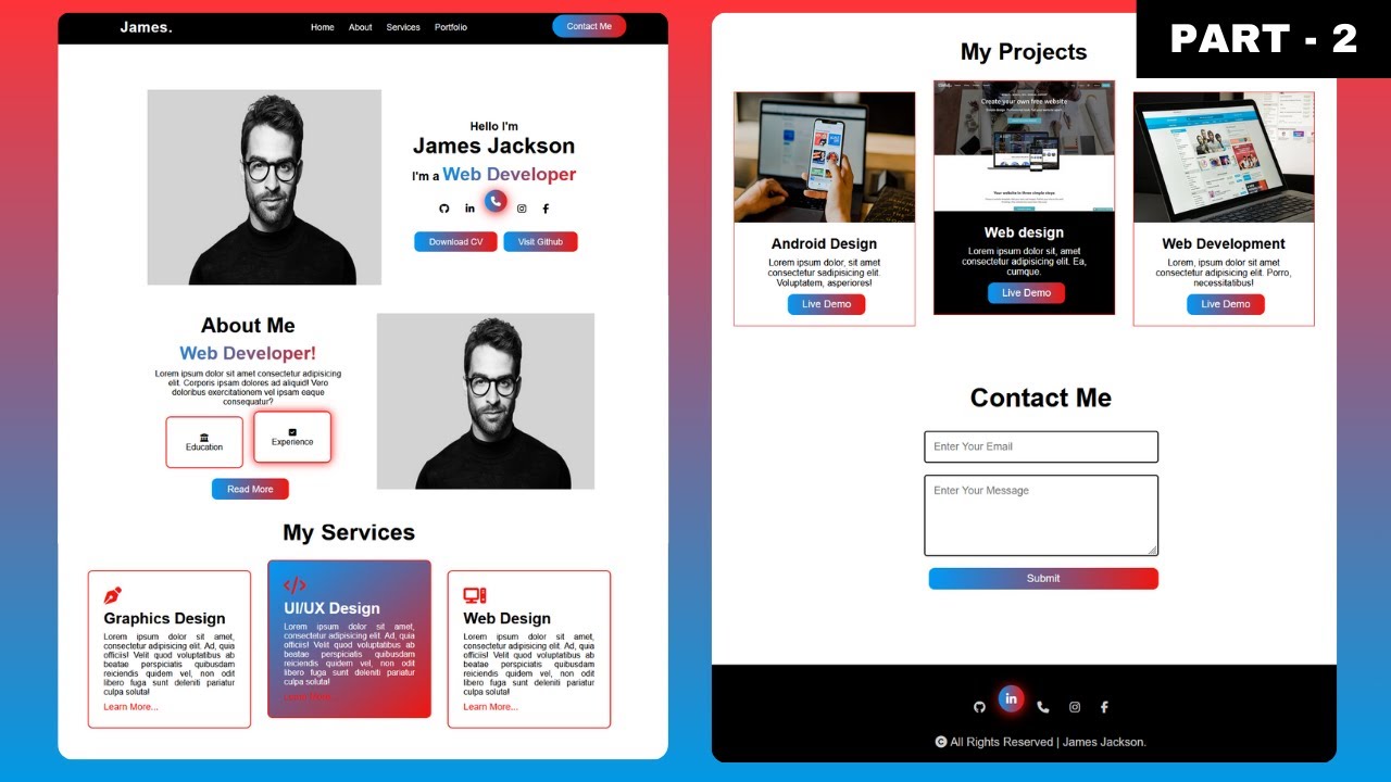Complete Personal Portfolio Website using HTML and CSS | Responsive ...