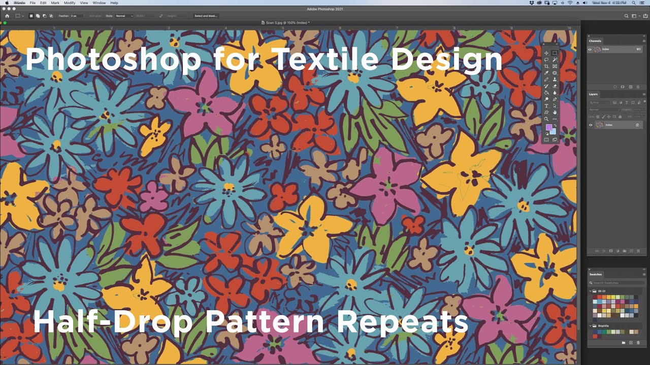 Photoshop For Textile Design How To Create A Half Drop Repeat Pattern 