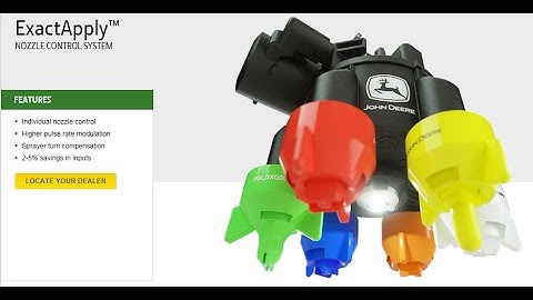 New John Deere ExactApply Intelligent Nozzle Control For Sprayers.