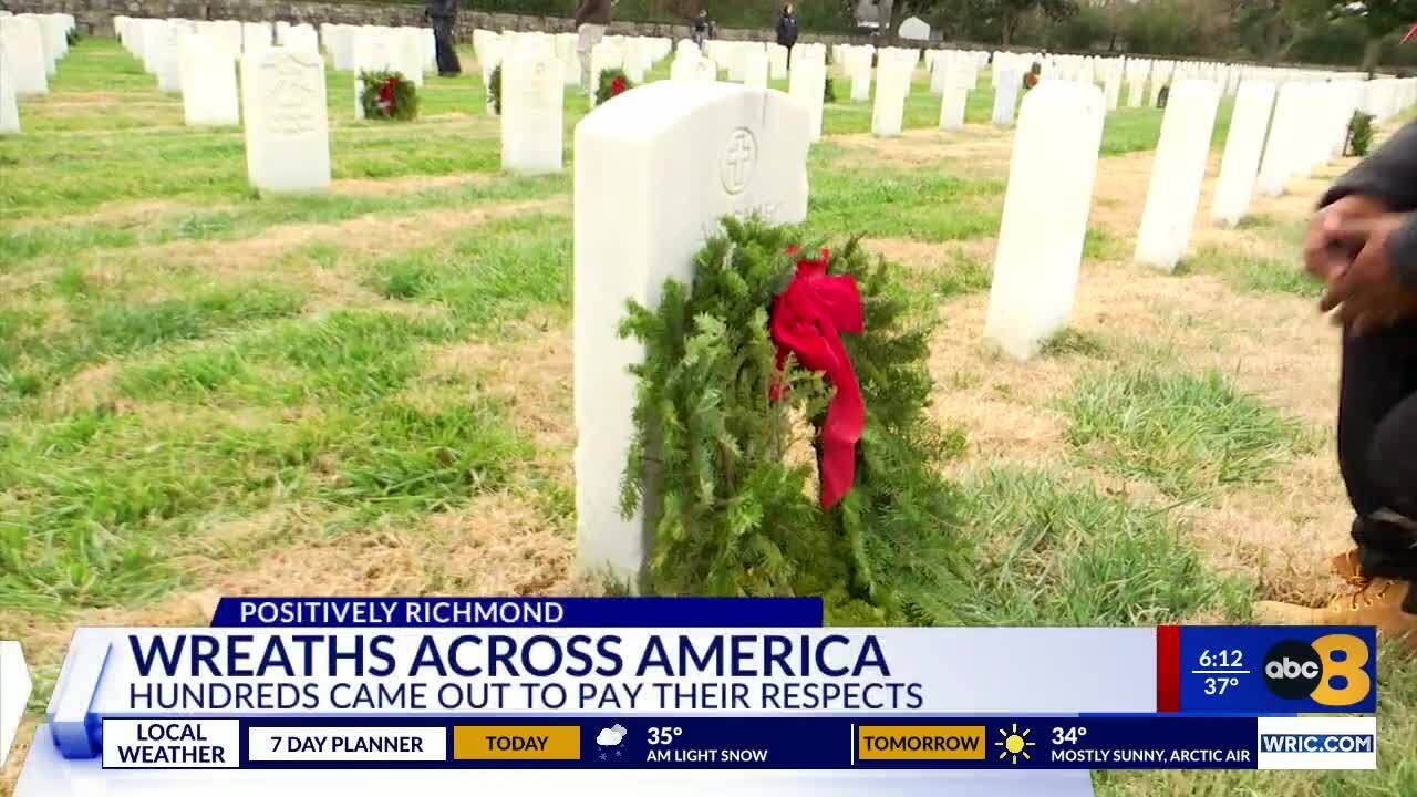 Thousands of wreaths placed on veterans’ headstones at Richmond National Cemetery