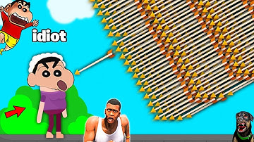 SHINCHAN NOOB vs PRO vs HACKER in BOWMASTER with SHINCHAN & CHOP | DREAM SQUAD