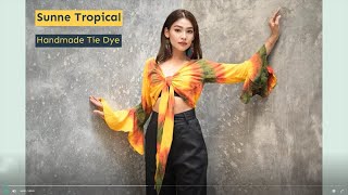 Sunne Tropical women petite teen CROP TOP RUFFLE BELL SLEEVE