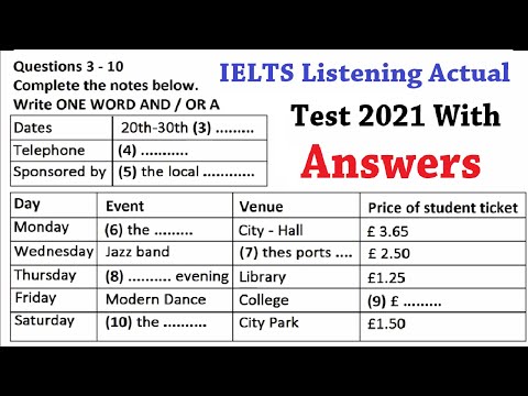 Ielts Listening Actual Test 2021 With Answers | 05.03.2021 | Recent Exam