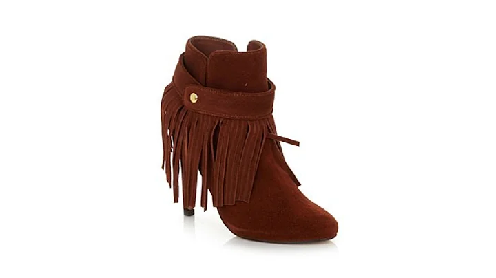 June by June Ambrose "Firenze" Suede bootie with F...