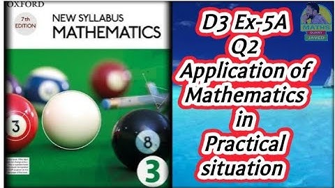 Q2 || Ex-5A || NSM || D3 || Application of mathematics in practical situation|| in Urdu Hindi