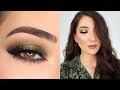 OLIVE GREEN HALO SMOKEY EYE MAKEUP TUTORIAL