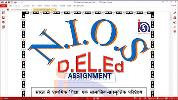 nios Deled Assignment Design Page setup 501 | Free PDF file Download |Digitals Class