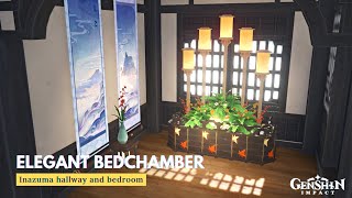Elegant Bedchamber 🌙 (Inazuma hallway and bedroom) || Genshin Serenitea Pot Design