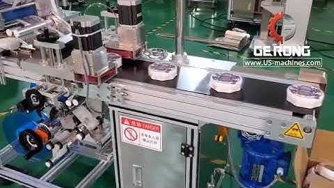 Bottle cap cover top flat surface automatic labeling machine labeling line