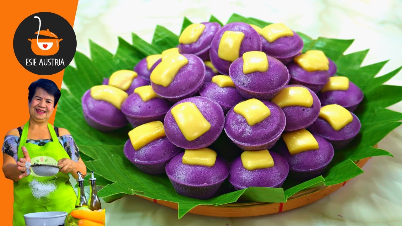 UBE PUTO CHEESE | SOFT MOIST UBE PUTO | KAKANIN RECIPE | MERIYENDANG PINOY | ESIE AUSTRIA
