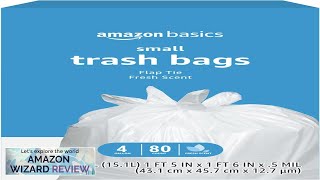 Amazon Basics 4 Gallon Trash Bags Flap Ties with Fresh Scent 80 Review
