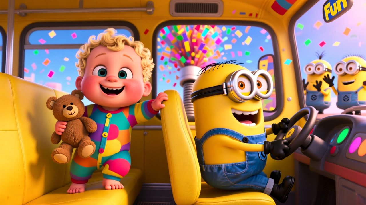 Minions Fun Bus Ride 🚌😄 | Fun Adventure Song for Kids | Playful Nursery Rhyme