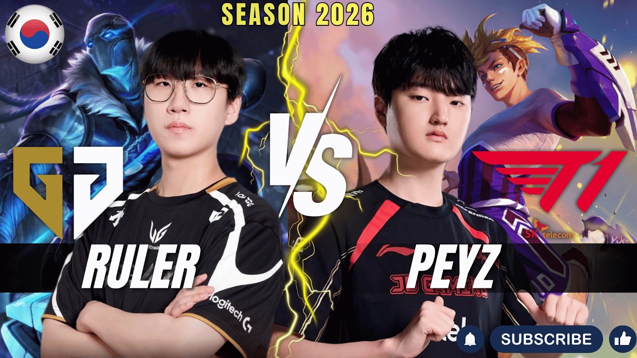 GEN Ruler vs T1 Peyz - Ruler VARUS vs Peyz EZREAL ADC - Patch 26.3 KR Ranked | lolrec