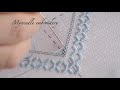 Double cable stitch.Hardanger embroidery process.