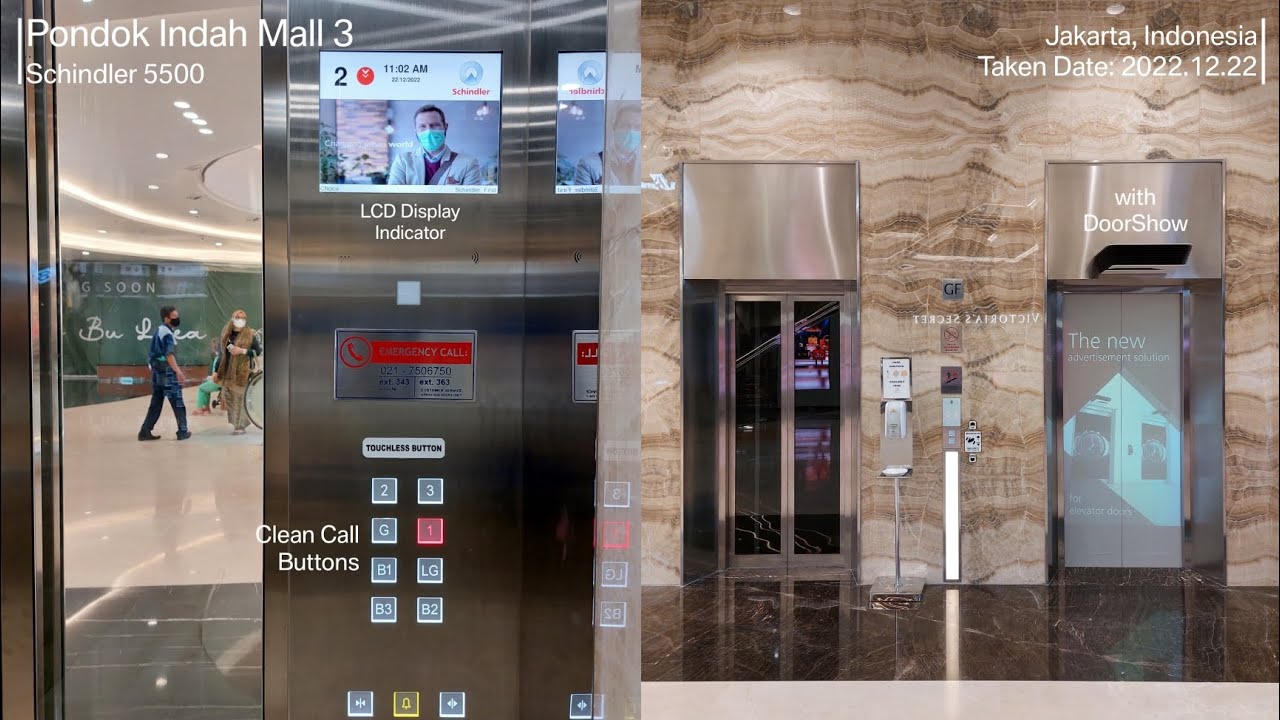 Schindler 5500 MRL Traction Elevators at Pondok Indah Mall 3, Jakarta