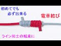 初めてでも 必ず出来る【釣り 初心者の方必見】電車結びの結び方！ラインとラインの結束 Fishing knot