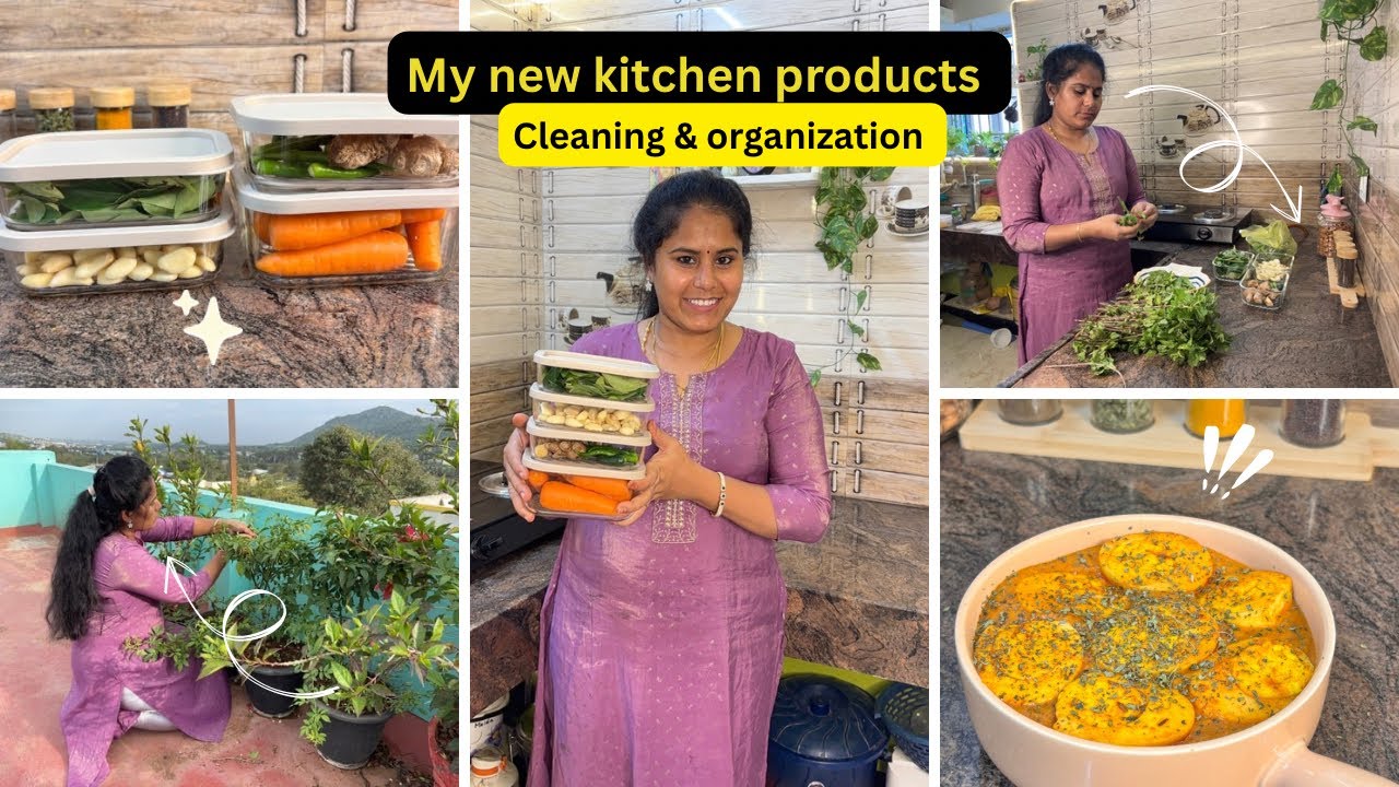 Kitchen cleaning & organisation| New kitchen products Ft. Nestasia🌿 | @ModernTamilachi 