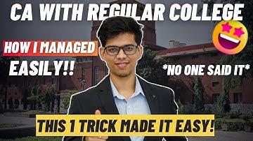 How I managed CA with my regular college (SRCC) | CA with B.com college journey| CA with graduation