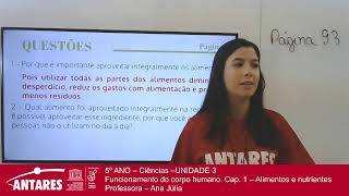 5º ANO – Ciências –UNIDADE 3 Cap. 1 – Alimentos e nutrientes - Professora - Ana Júlia