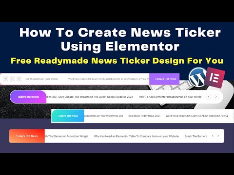 How To Create News Ticker Using Elementor | Free Readymade News Ticker Design For You