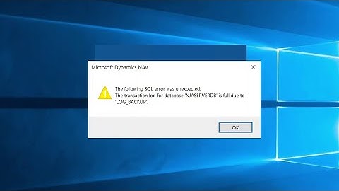 The following SQL error was unexpected. The transaction log for database is full due to 