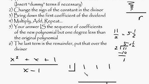 Algebra - Synthetic Division Part 1 Intuitive Math Help