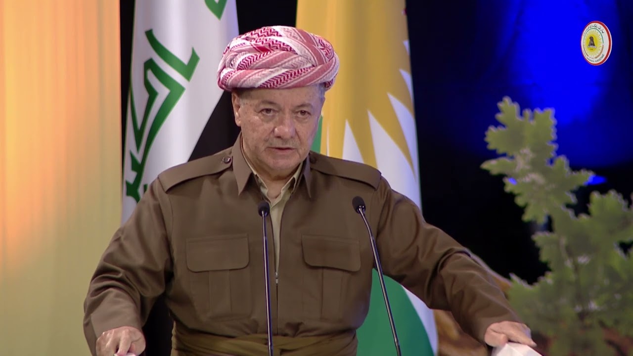 گوتاری سەرۆک بارزانی، نێچیرڤان بارزانی و مەسرور بارزانی لە کۆنگرەی 14ـی پارتی دیموکراتی کوردستان