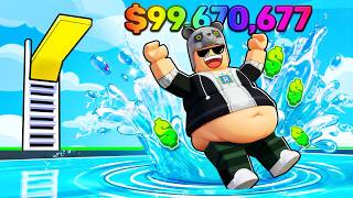 ROBLOX'TA ŞİŞMANLAYIP HAVUZA ATLADIK ve SUYU Sıçrattık!! 😱💦
