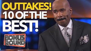 10 MOST VIEWED CELEBRITY OUTTAKES With Steve Harvey On Family Feud