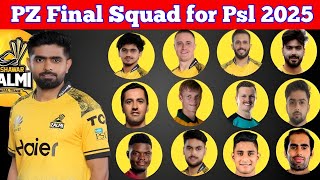 Peshawar Zalmi Final Squad For Psl 2025 Peshawar Zalmi Final Squad 2025 Pz Squad 2025