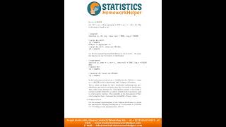 Statistics Homework Help
