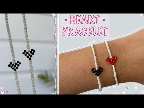 easy HEART BRACELET tutorial - for beginners thumbnail