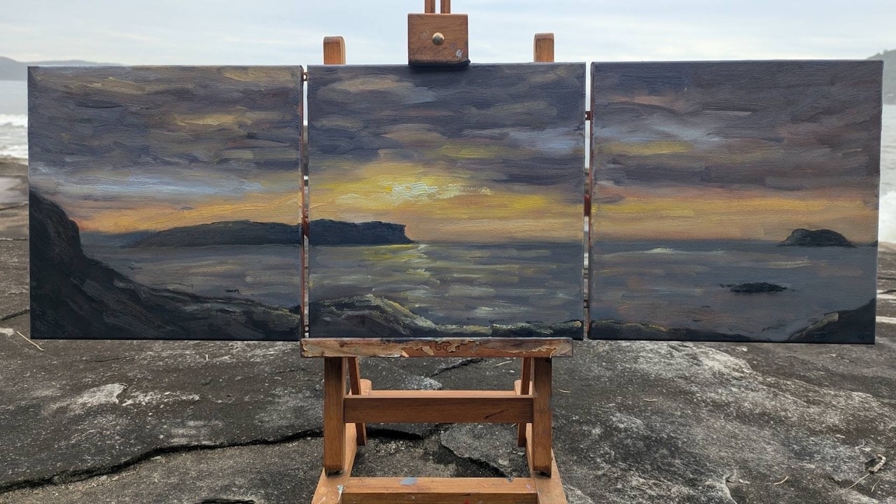 How I Paint Seascapes Outdoors - Coastal Scene In Oils