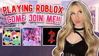 PLAYING ROBLOX.. COME JOIN ME!! (DRESS TO IMPRESS, DANDYS WORLD, AND MORE)