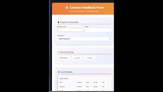🍽️ Canteen Feedback Form with Excel Dashboard #canteen #food #meal #lunch #dinner #pantry #food