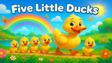 Five Little Ducks | 3D Nursery Rhyme Kids Song (With Lyrics) 4K