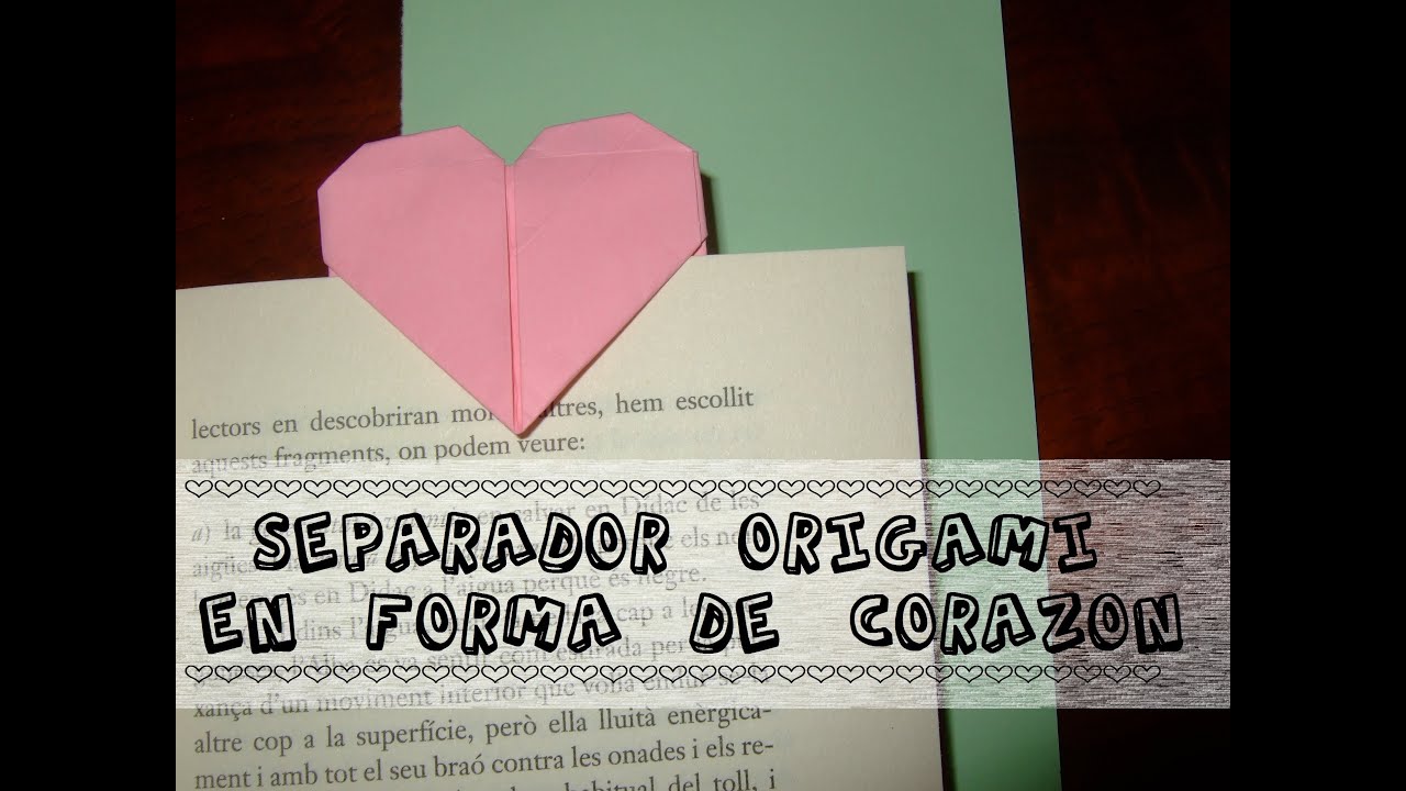 Separador origami en forma de corazón YouTube
