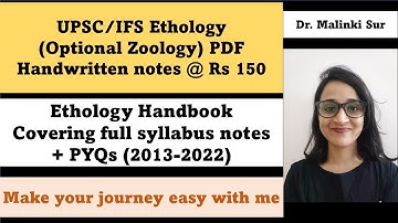 UPSC/IFS Ethology (optional zoology) PDF notes | Rs 150 only | WhatsApp 9019765145