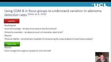L3W8 - Applying COM-B and TDF to design and describe interventions