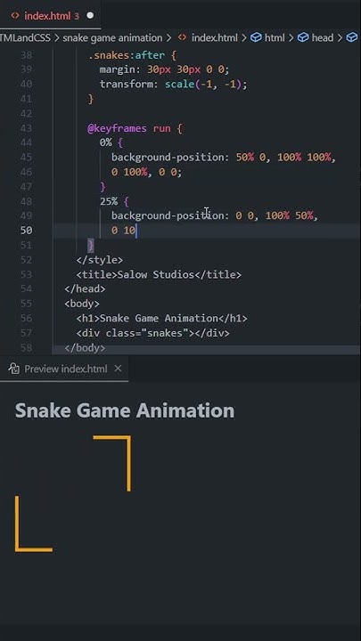 Snake Game Animation HTML and CSS tutorial for beginners 2022 #shorts # ...