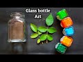 Unique bottle art| Bottle painting idea| Best out of waste| Glass painting using Leaf| DIY