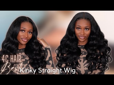 The Most Natural Looking KINKY STRAIGHT Closure Wig Tutorial | Mimics 4c Hair 😍| Nadula Hair